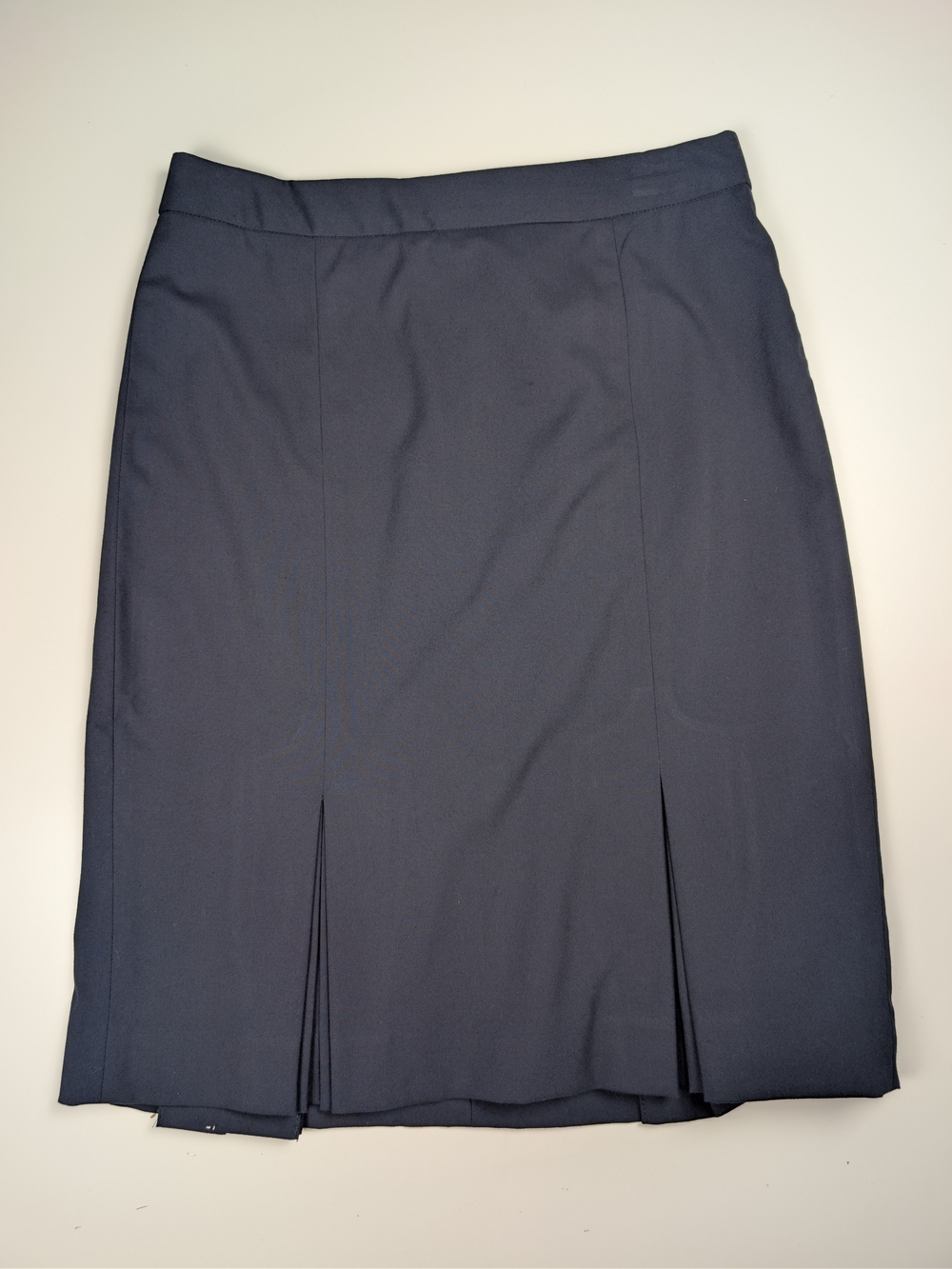 Ann Taylor Petite Pleated Skirt Womens 4P Black Lined Back Zip Knee Length